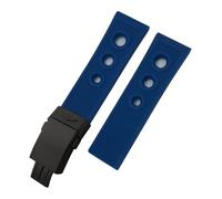 HYUOIND Correa de reloj de silicona de caucho natural de 20mm, 21mm, 22mm, 23mm y 24mm, Compatible con Breitling Superocean Avenger Heritage, correa de reloj(Blue-Black Style 2,22mm)
