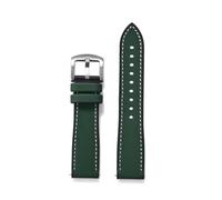 HYUOIND Correa de reloj híbrida FKM de 18mm, 20mm, 22mm y 24mm, correa de reloj de goma fluorada, correas suaves FPM, liberación rápida Compatible con cada reloj(Green Black 1,24mm)