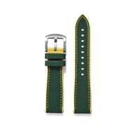HYUOIND Correa de reloj híbrida FKM de 18mm, 20mm, 22mm y 24mm, correa de reloj de goma fluorada, correas suaves FPM, liberación rápida Compatible con cada reloj(Green Yellow 1,20mm)