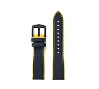 HYUOIND Correa de reloj híbrida FKM de 18mm, 20mm, 22mm y 24mm, correa de reloj de goma fluorada, correas suaves FPM, liberación rápida Compatible con cada reloj(Blue Yellow 2,18mm)