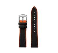 HYUOIND Correa de reloj híbrida FKM de 18mm, 20mm, 22mm y 24mm, correa de reloj de goma fluorada, correas suaves FPM, liberación rápida Compatible con cada reloj(Black orange 1,20mm)
