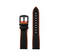 HYUOIND Correa de reloj híbrida FKM de 18mm, 20mm, 22mm y 24mm, correa de reloj de goma fluorada, correas suaves FPM, liberación rápida Compatible con cada reloj(Black orange 2,18mm)