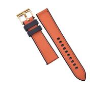 HYUOIND Correa de reloj híbrida FKM de diseño, correas de nailon de lona de caucho fluorado de 20mm y 22mm, de liberación rápida, Compatible con cada reloj de buceo(Black-Orange 3,20mm)