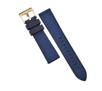 HYUOIND Correa de reloj híbrida FKM de diseño, correas de nailon de lona de caucho fluorado de 20mm y 22mm, de liberación rápida, Compatible con cada reloj de buceo(Black-Blue 3,20mm)