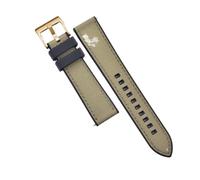 HYUOIND Correa de reloj híbrida FKM de diseño, correas de nailon de lona de caucho fluorado de 20mm y 22mm, de liberación rápida, Compatible con cada reloj de buceo(Black-Khaki 3,20mm)