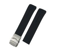 HYUOIND Correa de Silicona de 21 mm Compatible con Tissot 1853 T-Touch T013 T047 T048 T091 con Extremo Curvo. Herramientas gratuitas.(Black-Silver)