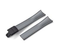 HYUOIND Diseño Extremo curvado CTS FKM Correa de reloj de goma 20 mm 22 mm Hebilla de mariposa de liberación rápida Correa deportiva ajustable Compatible con hombres y mujeres(Grey-Black Buckle,20mm)