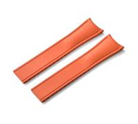 HYUOIND Diseño Extremo curvado CTS FKM Correa de reloj de goma 20 mm 22 mm Hebilla de mariposa de liberación rápida Correa deportiva ajustable Compatible con hombres y mujeres(Orange-No Buckle,22mm)