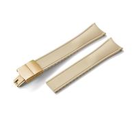 HYUOIND Diseño Extremo curvado CTS FKM Correa de reloj de goma 20 mm 22 mm Hebilla de mariposa de liberación rápida Correa deportiva ajustable Compatible con hombres y mujeres(Khaki-Gold,22mm)