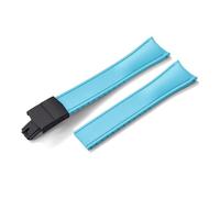HYUOIND Diseño Extremo curvado CTS FKM Correa de reloj de goma 20 mm 22 mm Hebilla de mariposa de liberación rápida Correa deportiva ajustable Compatible con hombres y mujeres(Sky Blue-Black,22mm)