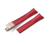 HYUOIND Diseño Extremo curvado CTS FKM Correa de reloj de goma 20 mm 22 mm Hebilla de mariposa de liberación rápida Correa deportiva ajustable Compatible con hombres y mujeres(Red-Rose Gold,20mm)