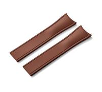 HYUOIND Diseño Extremo curvado CTS FKM Correa de reloj de goma 20 mm 22 mm Hebilla de mariposa de liberación rápida Correa deportiva ajustable Compatible con hombres y mujeres(Brown-No Buckle,22mm)
