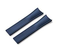 HYUOIND Diseño Extremo curvado CTS FKM Correa de reloj de goma 20 mm 22 mm Hebilla de mariposa de liberación rápida Correa deportiva ajustable Compatible con hombres y mujeres(Blue-No Buckle,22mm)