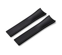 HYUOIND Diseño Extremo curvado CTS FKM Correa de reloj de goma 20 mm 22 mm Hebilla de mariposa de liberación rápida Correa deportiva ajustable Compatible con hombres y mujeres(Black-No Buckle,22mm)