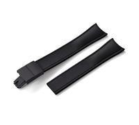HYUOIND Diseño Extremo curvado CTS FKM Correa de reloj de goma 20 mm 22 mm Hebilla de mariposa de liberación rápida Correa deportiva ajustable Compatible con hombres y mujeres(Black-Black Buckle,22mm)