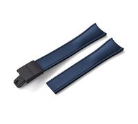 HYUOIND Diseño Extremo curvado CTS FKM Correa de reloj de goma 20 mm 22 mm Hebilla de mariposa de liberación rápida Correa deportiva ajustable Compatible con hombres y mujeres(Blue-Black Buckle,22mm)