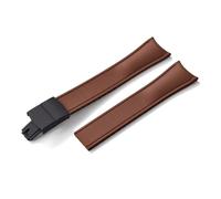 HYUOIND Diseño Extremo curvado CTS FKM Correa de reloj de goma 20 mm 22 mm Hebilla de mariposa de liberación rápida Correa deportiva ajustable Compatible con hombres y mujeres(Brown-Black,22mm)