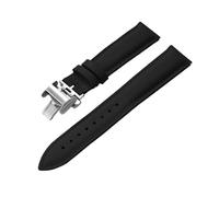 HYUOIND Diseño FKM Correa de Lona de Goma 18/19/20/22 mm Correa de Reloj de Cuero de liberación rápida Correa Universal con Hebilla de Mariposa Compatible con Omega(Black-Butterfly Casp,22mm)
