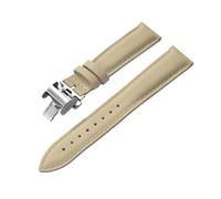 HYUOIND Diseño FKM Correa de Lona de Goma 18/19/20/22 mm Correa de Reloj de Cuero de liberación rápida Correa Universal con Hebilla de Mariposa Compatible con Omega(Khaki-Butterfly Casp,22mm)
