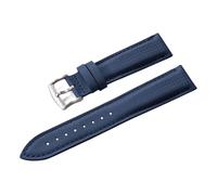 HYUOIND Diseño FKM Correa de Lona de Goma 18/19/20/22 mm Correa de Reloj de Cuero de liberación rápida Correa Universal con Hebilla de Mariposa Compatible con Omega(Dark Blue-Silver B,20mm)