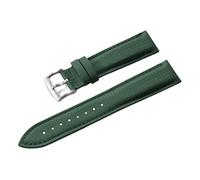 HYUOIND Diseño FKM Correa de Lona de Goma 18/19/20/22 mm Correa de Reloj de Cuero de liberación rápida Correa Universal con Hebilla de Mariposa Compatible con Omega(Green-Silver Buckle,20mm)