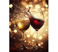 Hyupuanj 5D Copa de vino tinto Diamond Painting, 40x50cm d-388