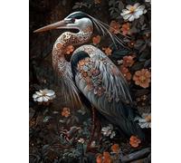Hyupuanj 5D Diamond Painting Kit Completo, Flores de Garza 70x90cm h-84