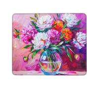 Hyupuanj Alfombrilla de Ratón Pequeña 40 x 30 cm - Peonía jarrón Mousepad, Alfombrilla Ratón de Neopreno - Gaming Accesorios con Bordes Cosidos, Base de Goma Antideslizante, Oficina Accesorios r-607