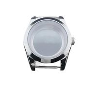 Hyuwdai 1 caja de reloj plateada de 36 mm/39 mm, zafiro compatible con movimiento NH35 NH36 NH34, borde biselado de acero inoxidable 316L, 36mm case NH35 NH36, Ágata