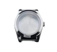 Hyuwdai 1 caja de reloj plateada de 36 mm/39 mm, zafiro compatible con movimiento NH35 NH36 NH34, borde biselado de acero inoxidable 316L, 40mm case NH35 NH36, Ágata