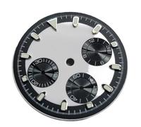 Hyuwdai 1 esfera de reloj de 29,5 mm adecuada para VK63, mecanismo de cuarzo, esfera modificada, accesorios de esfera plateada, color verde luminoso, A4, talla única