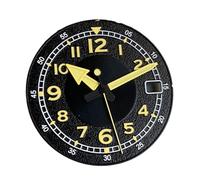 Hyuwdai 1 esfera de reloj superluminosa de 29 mm, números arábigos, marcas mate para movimiento automático NH35 NH36 NH38 ETA2824 PT5000, Esfera y manecillas negras, Fit NH35A NH36A