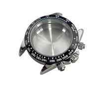 Hyuwdai 1 pieza de caja de acero inoxidable VK63 con bisel negro de cerámica VK63, movimiento de cuarzo, accesorios de reloj para hombre, talla única, Ágata