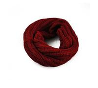 Hyuwdai 1 Pieza Otoño Invierno Tejido de Color sólido Hombres Mujeres Cuello elástico Protege la Columna Cervical Bufanda cálida(Wine Red)