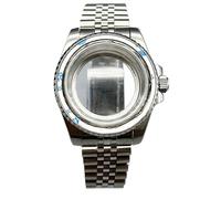 Hyuwdai 1 reloj para hombre de 40 mm NH35 NH36, caja de acero inoxidable, caja mecánica modificada de zafiro, Transparent bottom, Agate