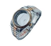 Hyuwdai 1 Uds 36mm 40mm plata oro rosa NH34 NH35 NH36 NH38 NH39 NH70 NH72 ETA2824 PT5000 caja de reloj con fecha de cristal de zafiro(A1 Glass Case Back,40mm ETA2824 PT5000)