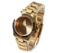 Hyuwdai 1 Uds. Caja de reloj VK63, accesorios de reloj, cristal de zafiro de acero inoxidable, resistente al agua for movimiento VK63A con pulsera(A3 Case and Strap)
