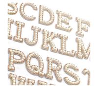 Hyuwdai Pegatina de letras con perlas y diamantes de imitación dorados de 26 letras(K)