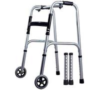 HYY-AA Caminar en silla de ruedas de aluminio Walker discapacitados Palo marco de ancianos caminando, con un solo botón plegable portátil (Color: Junta Sentado, Tamaño: No Rueda)