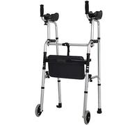 HYY-AA Walker silla de ruedas ajustable for las personas con discapacidad Utilizando el anciano en silla de ruedas Walker plegables estándar Barandilla 2 Ruedas + Asiento + Bolsa Andadores