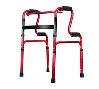 HYY-YY Andador de aluminio de peso ligero plegable Walker Compatible with mayores antideslizante bastón con el Hospital (Color: Marrón) (Color : Red)