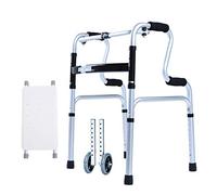 HYY-YY Walker mayor que recorre de cuatro patas del palillo del bastón de aluminio grueso Bath Silla antideslizante bastón con el Hospital (Tamaño: con el rodillo y asiento)