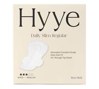 Hyye Daily Slim - Compresas sanitarias con alas para mujer, absorbencia, cubierta suave al tacto, fabricadas en Corea, sin perfume (16 unidades regulares