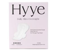 Hyye Daily Slim - Compresas sanitarias con alas para mujer, absorbencia, cubierta suave al tacto, hechas en Corea, sin perfume (durante la noche 12 piezas)