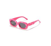 HYYZZC Bonitas gafas de sol con forma de corazón para niñas con un bonito estampado, rectangulares, con protección UV400, color rosa y rojo, de una pieza.