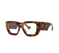 HYYZZC Gafas cuadradas de moda para mujer, montura transparente, gafas para hombre, gafas con protección UV400, montura de leopardo, talla única