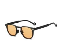 HYYZZC Gafas de sol con diseño de triángulos cuadrados, estilo retro, con remaches, degradados, UV400, estilo punk, con estampado de leopardo, color azul, negro y naranja, talla única.