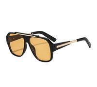 HYYZZC Gafas de sol cuadradas con remaches de moda para mujer, gafas de sol con protección UV400, estilo retro, con degradado, estilo punk, amarillas, color negro y naranja, talla única.