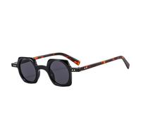 HYYZZC Gafas de sol cuadradas de doble puente para mujer, con remaches retro, decoración, UV400, con degradado, color negro y azul, talla única.