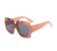 HYYZZC Gafas de sol cuadradas de gran tamaño con diseño de leopardo para mujer, con degradado, a la moda, con protección UV400, para deportes al aire libre, color rosa y gris leopardo, talla única